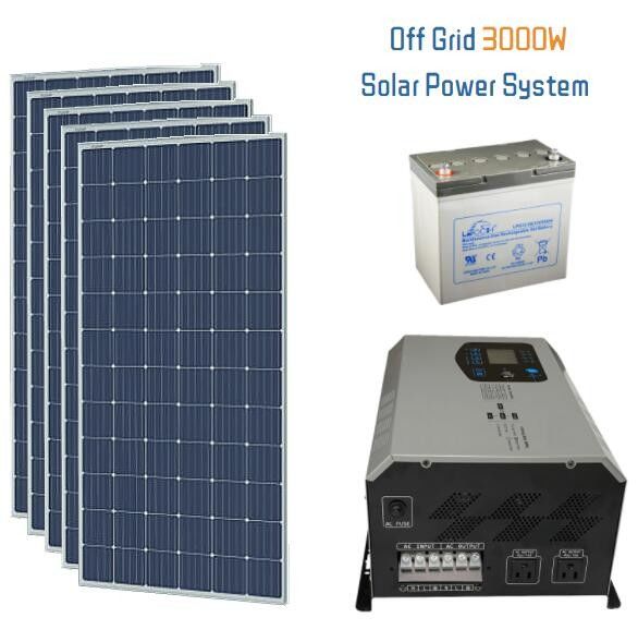 Bộ dụng cụ gia đình sử dụng năng lượng mặt trời biến tần 3kw với 4 khối pin